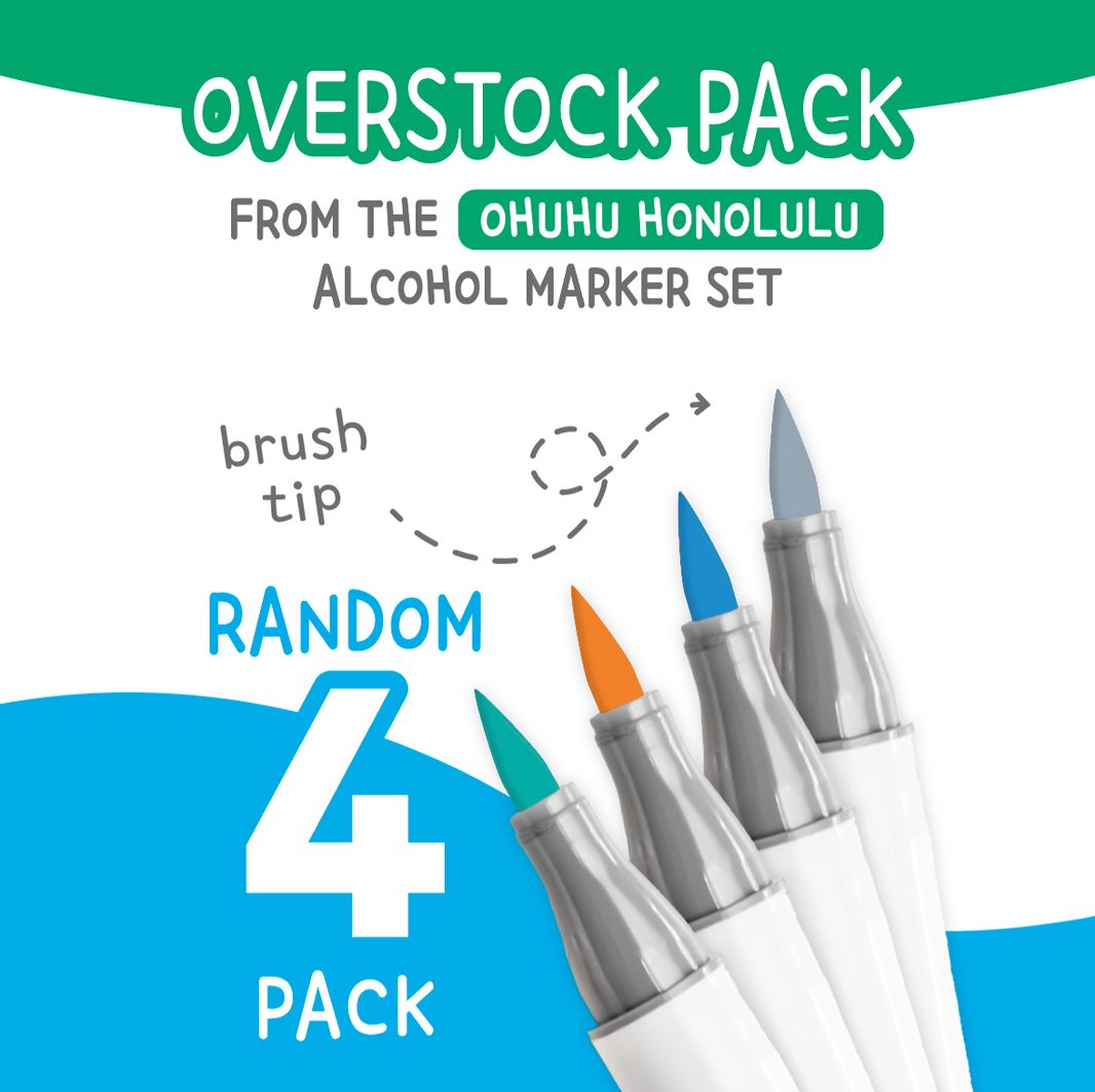 Ohuhu Honolulu Overstock 4-Pack — Brush Tip Random Assortment | BUY 3 GET 1 FREE!