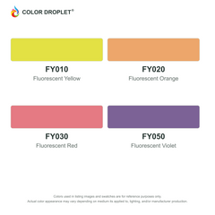 Digital Bianyo Fluorescents (FY) color guide; codes and names. Markers sold individually.