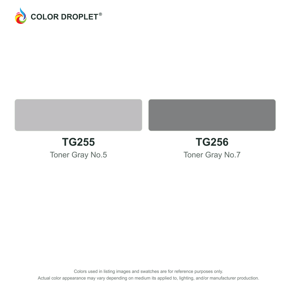 Digital Bianyo Toner Grays (TG) color guide; codes and names. Markers sold individually.