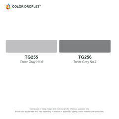 Digital Bianyo Toner Grays (TG) color guide; codes and names. Markers sold individually.