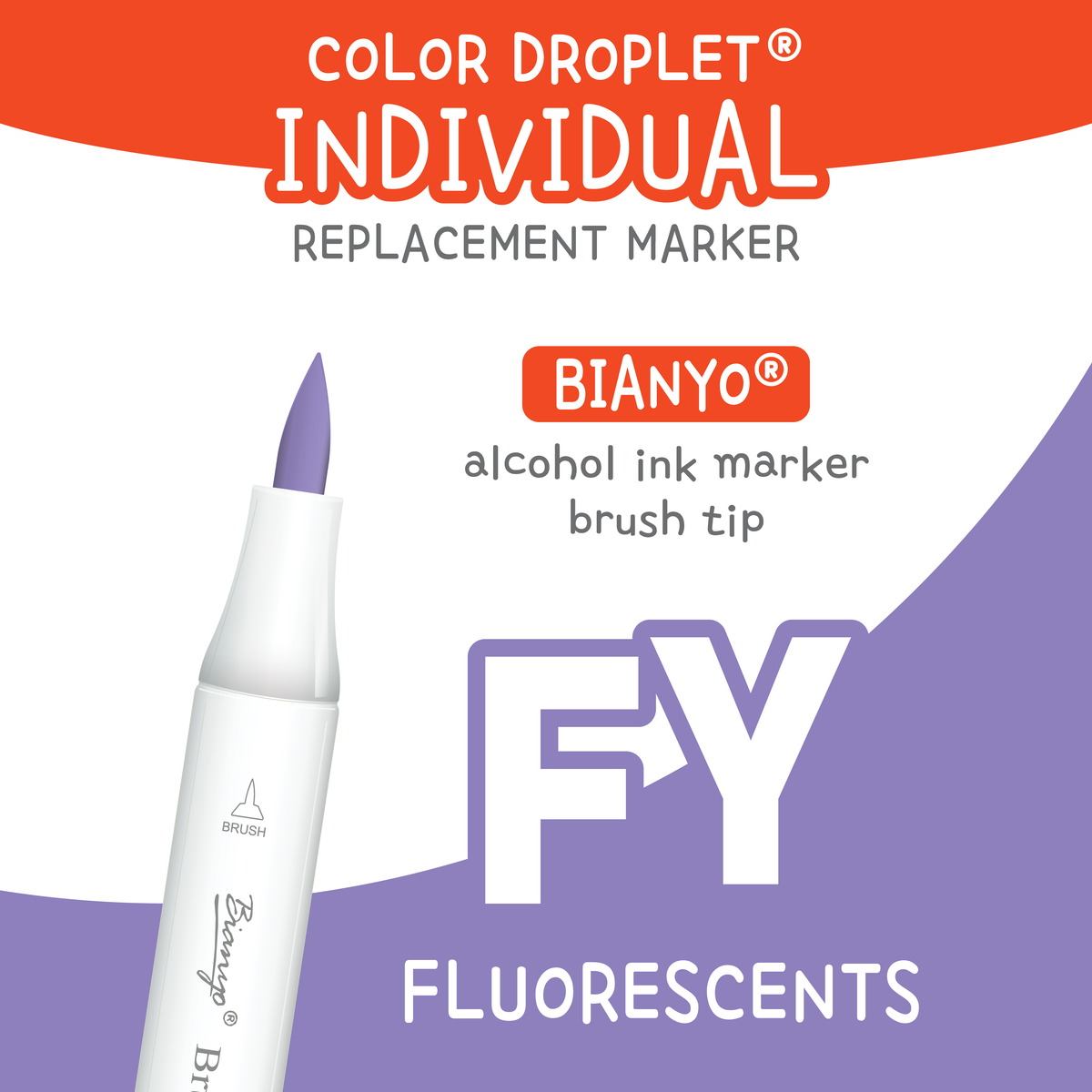 Bianyo Fluorescents (FY) individual alcohol marker color family