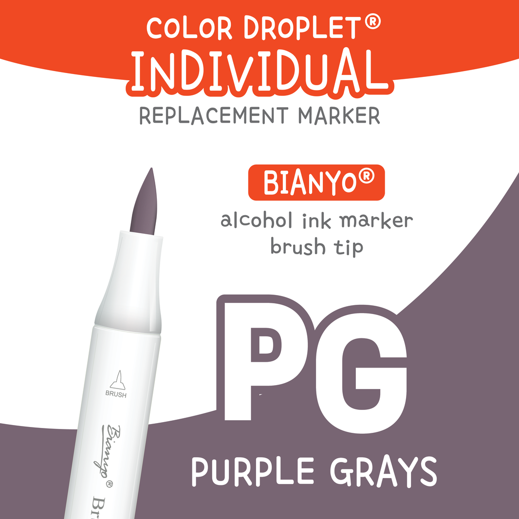 Bianyo Purple Grays (PG) individual alcohol marker color family
