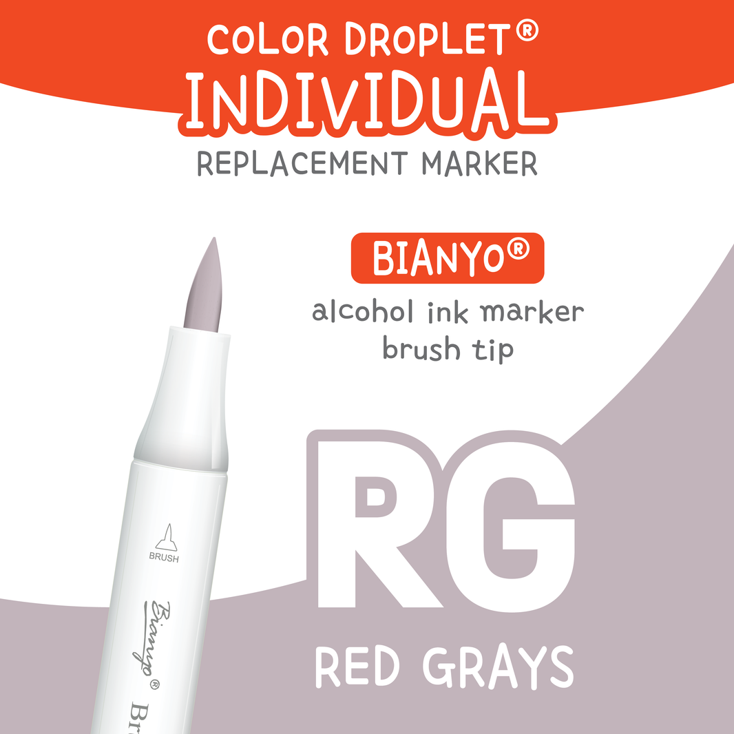 Bianyo Red Grays (RG) individual alcohol marker color family