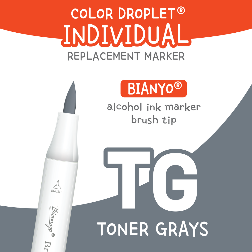 Bianyo Toner Grays (TG) individual alcohol marker color family