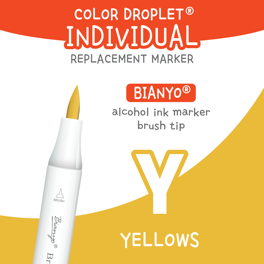 Bianyo Yellows (Y) individual alcohol marker color family
