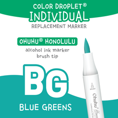 Ohuhu Honolulu Blue Greens (BG) — Individual Replacement Markers