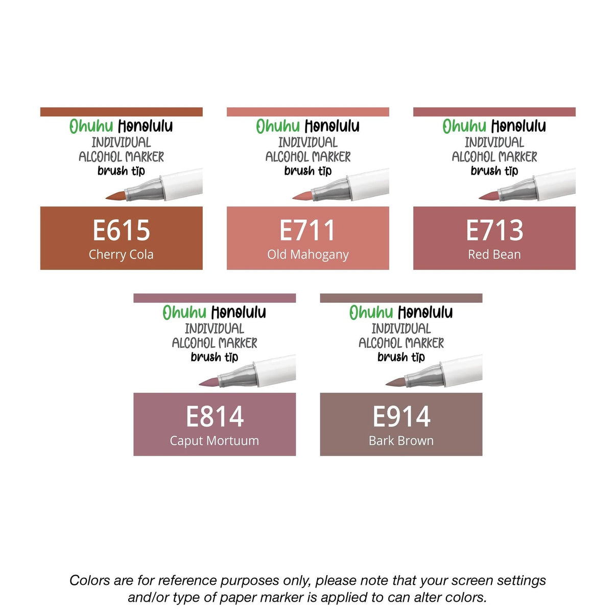 Ohuhu Honolulu Earthtones (E) single replacement alcohol marker — product detail
