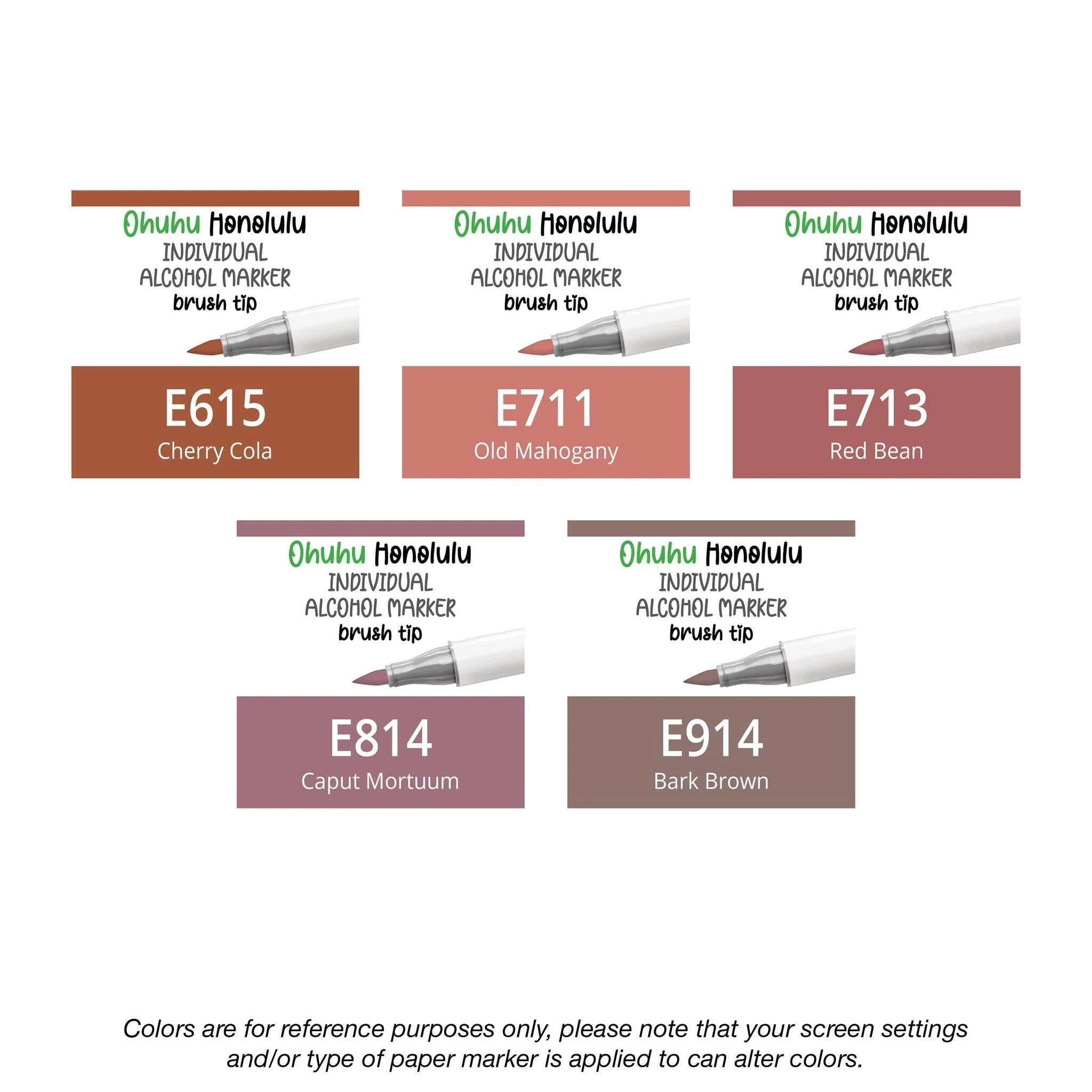 Ohuhu Honolulu Earthtones (E) single replacement alcohol marker — product detail