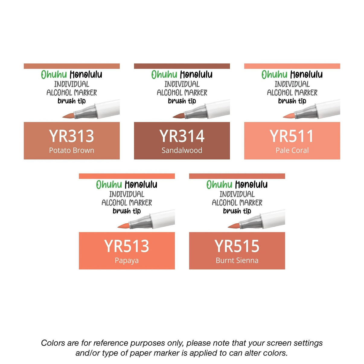 Ohuhu Honolulu Yellow Reds (YR) single replacement alcohol marker — product detail